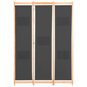 Kamerscherm 3 panelen 120x170x4 cm stof grijs
