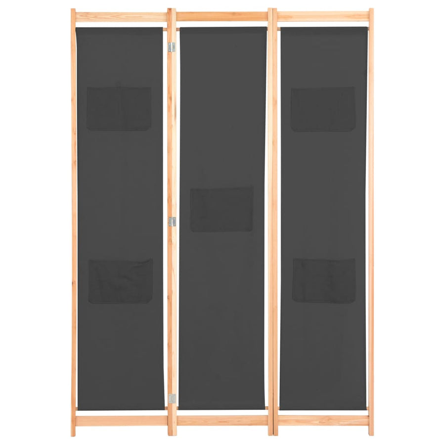 Kamerscherm Met Panelen 120X170X4 Cm Stof 3 Grijs