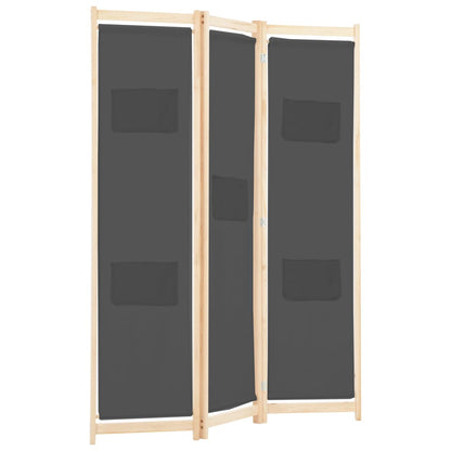 Kamerscherm Met Panelen 120X170X4 Cm Stof 3 Grijs