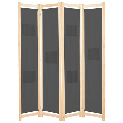 Kamerscherm Met Panelen 160X170X Cm Stof 4 Grijs