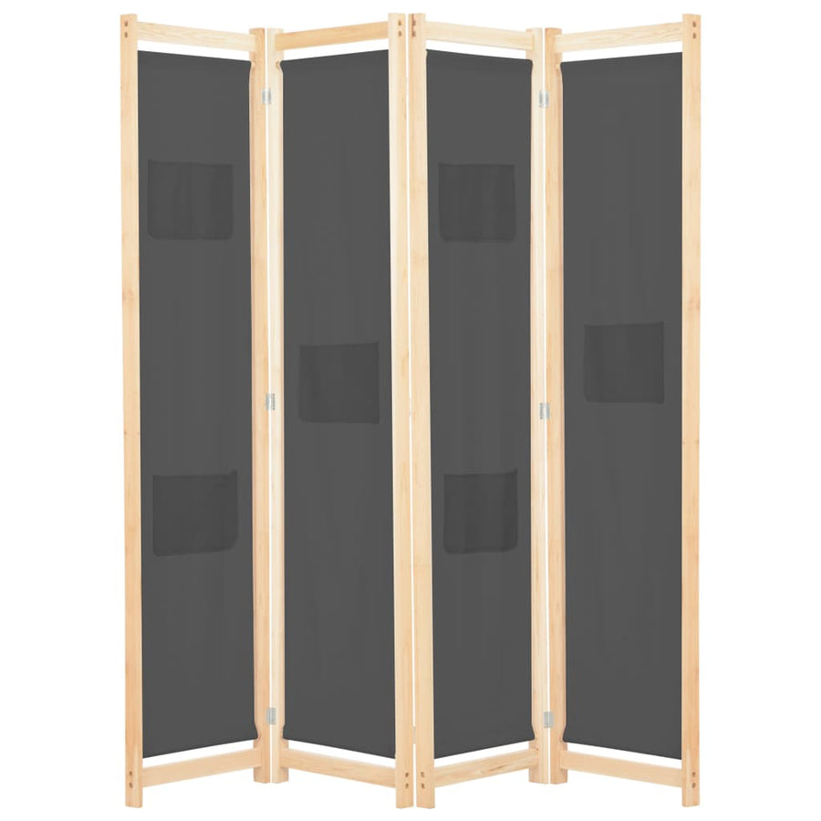 Kamerscherm Met Panelen 160X170X Cm Stof 4 Grijs