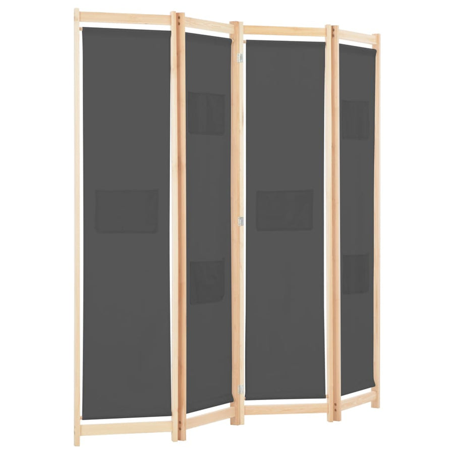 Kamerscherm Met Panelen 160X170X Cm Stof 4 Grijs
