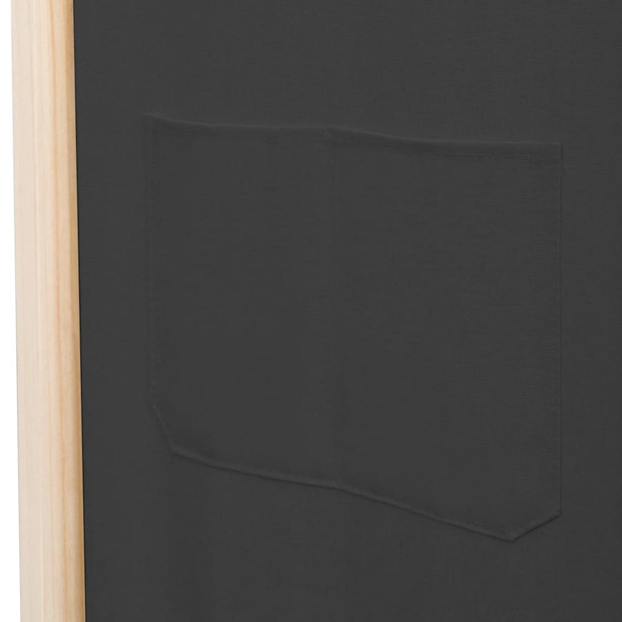Kamerscherm Met Panelen 200X170X4 Cm Stof 5 Grijs