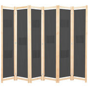 Kamerscherm 6 panelen 240x170x4 cm stof grijs