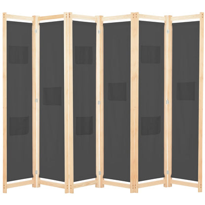 Kamerscherm Met Panelen 240X170X4 Cm Stof 6 Grijs