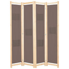 4-panel room divider 160x170x4 cm fabric brown