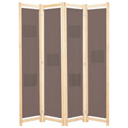 Kamerscherm 4 panelen 160x170x4 cm bruin