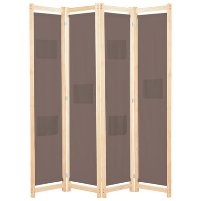 Kamerscherm Met Panelen 160X170X Cm Stof 4 Bruin