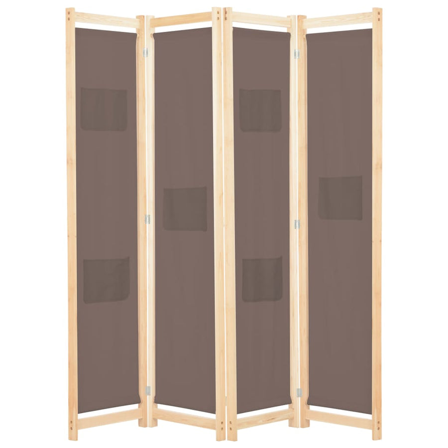 Kamerscherm Met Panelen 160X170X Cm Stof 4 Bruin