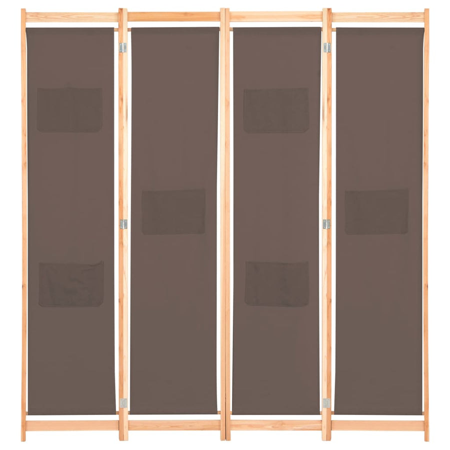 Kamerscherm Met Panelen 160X170X Cm Stof 4 Bruin
