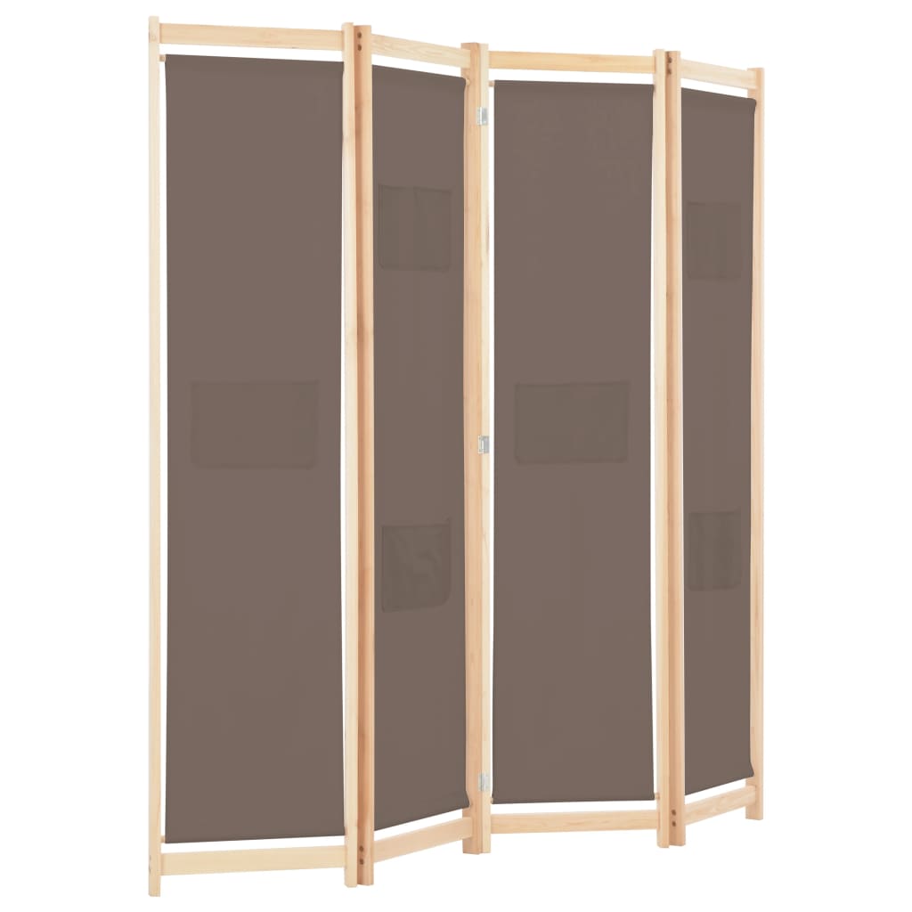 Kamerscherm Met Panelen 160X170X Cm Stof 4 Bruin