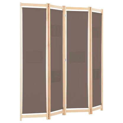 Kamerscherm Met Panelen 160X170X Cm Stof 4 Bruin