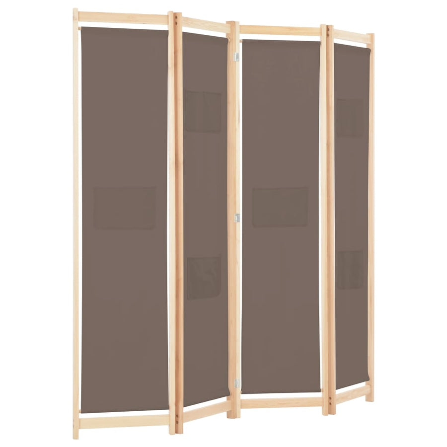 Kamerscherm Met Panelen 160X170X Cm Stof 4 Bruin