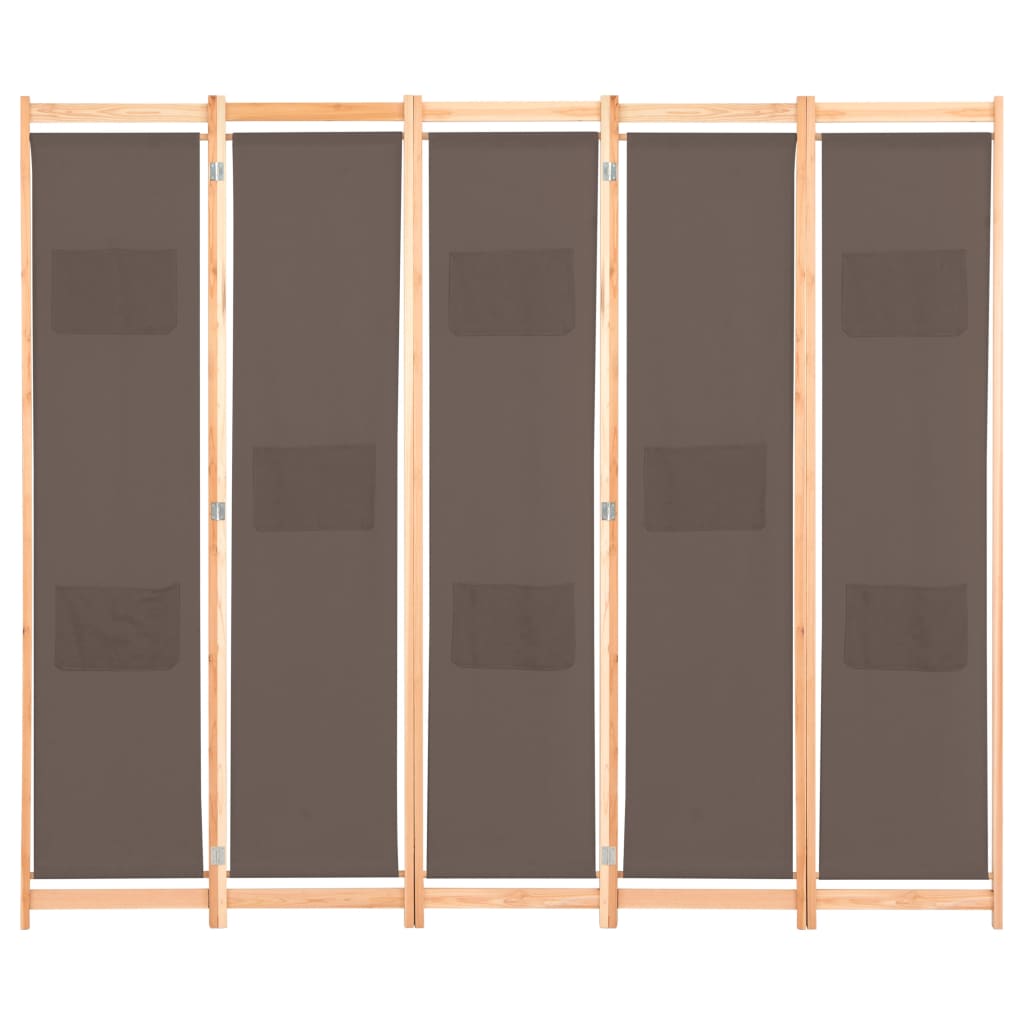 Kamerscherm Met Panelen 200X170X4 Cm Stof 5 Bruin