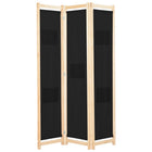 3-panel room divider 120x170x4 cm fabric black