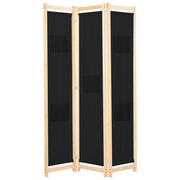 Kamerscherm 3 panelen 120x170x4 cm stof zwart