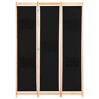 Kamerscherm Met Panelen 120X170X4 Cm Stof 3 Zwart