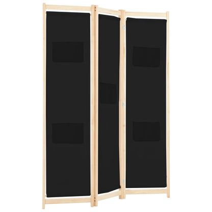 Kamerscherm Met Panelen 120X170X4 Cm Stof 3 Zwart