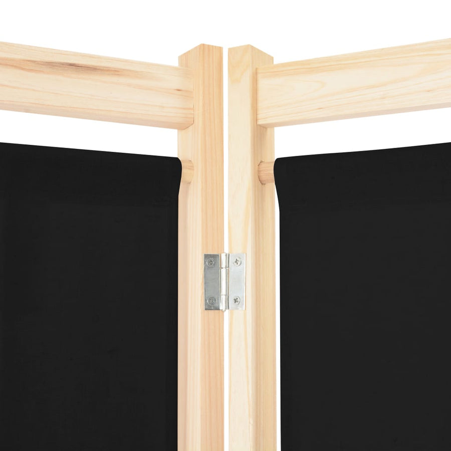 Kamerscherm Met Panelen 120X170X4 Cm Stof 3 Zwart