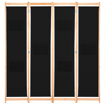 Kamerscherm Met Panelen 160X170X Cm Stof 4 Zwart