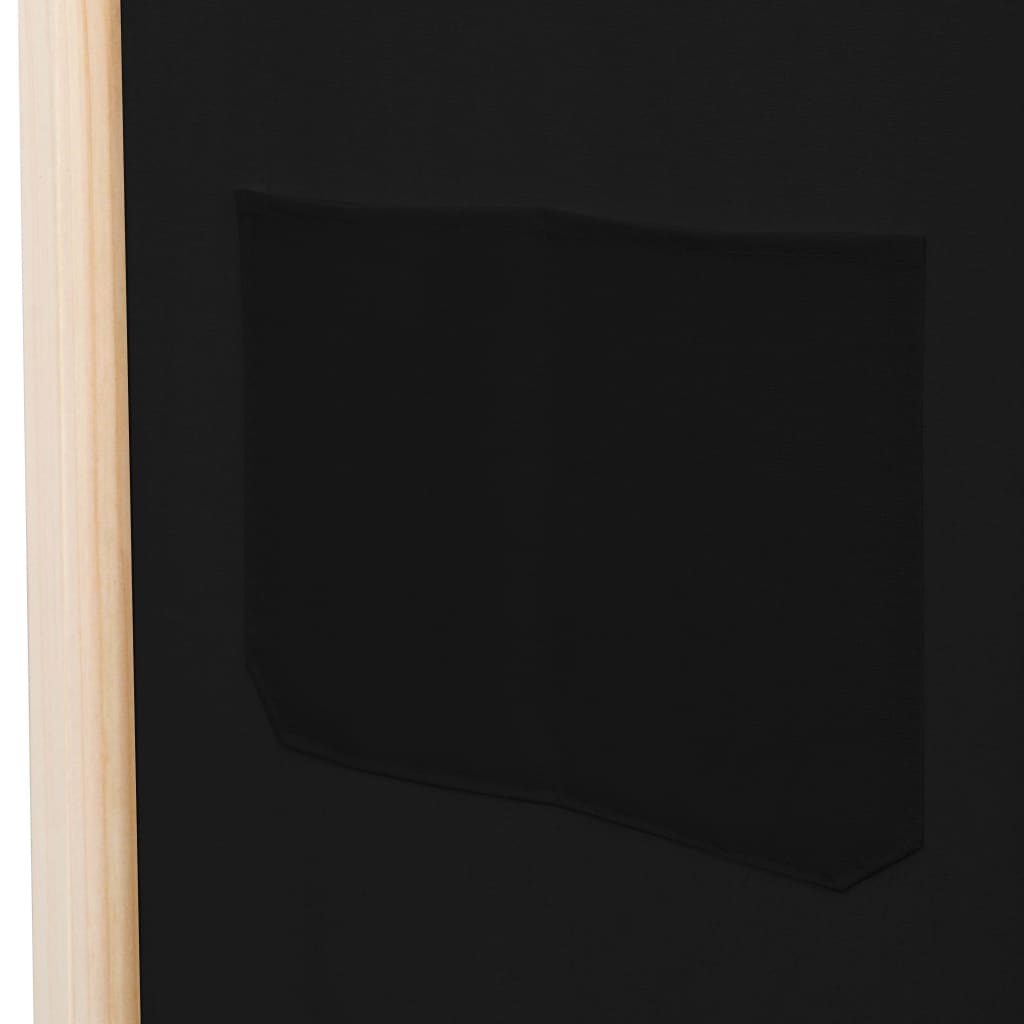 Kamerscherm Met Panelen 200X170X4 Cm Stof 5 Zwart
