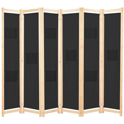 Kamerscherm Met Panelen 240X170X4 Cm Stof 6 Zwart