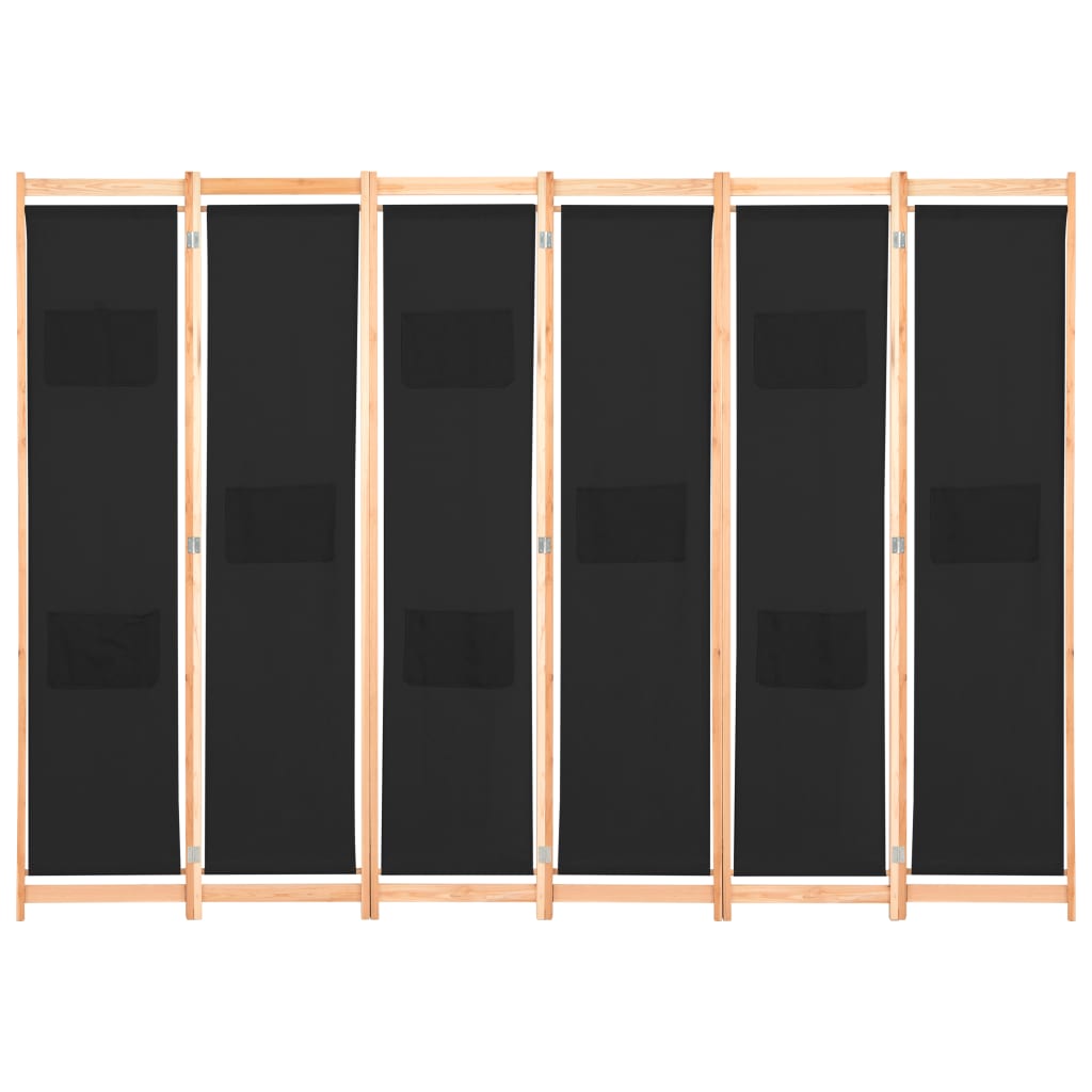 Kamerscherm Met Panelen 240X170X4 Cm Stof 6 Zwart