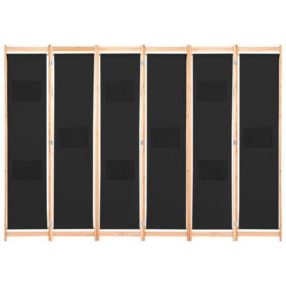 Kamerscherm Met Panelen 240X170X4 Cm Stof 6 Zwart