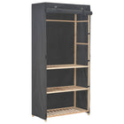 Wardrobe 3-tier 79x40x170 cm fabric grey