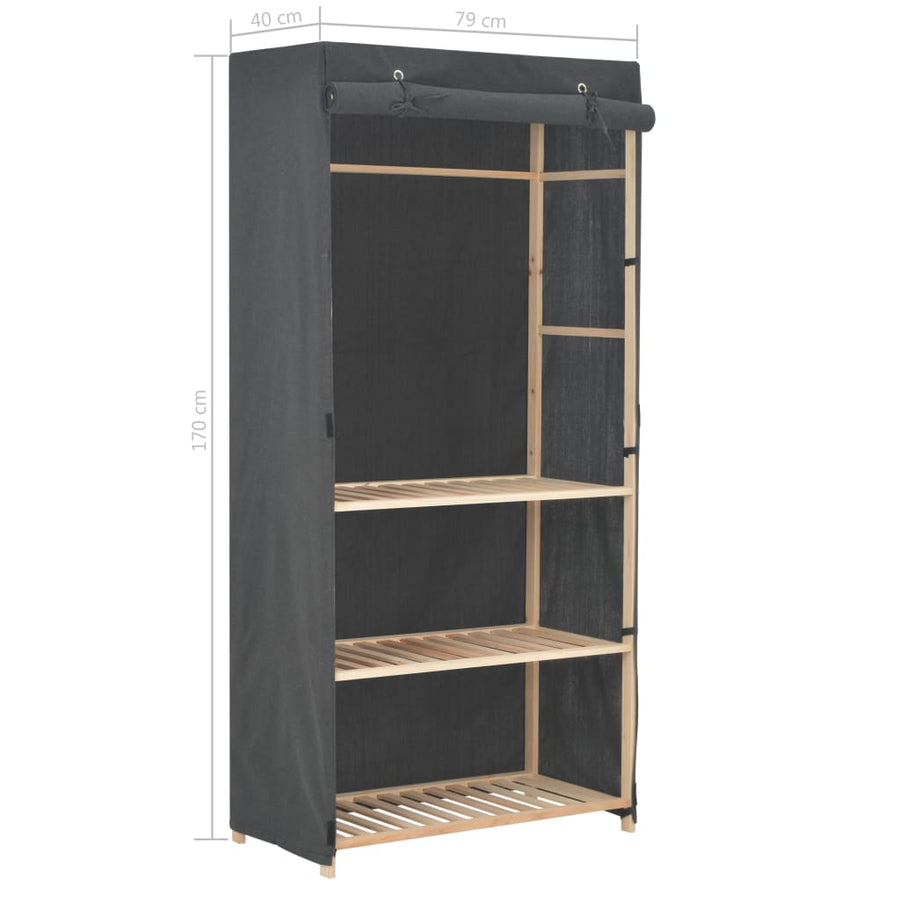 Kledingkast 3-Laags 79X40X70 Cm Stof Grijs