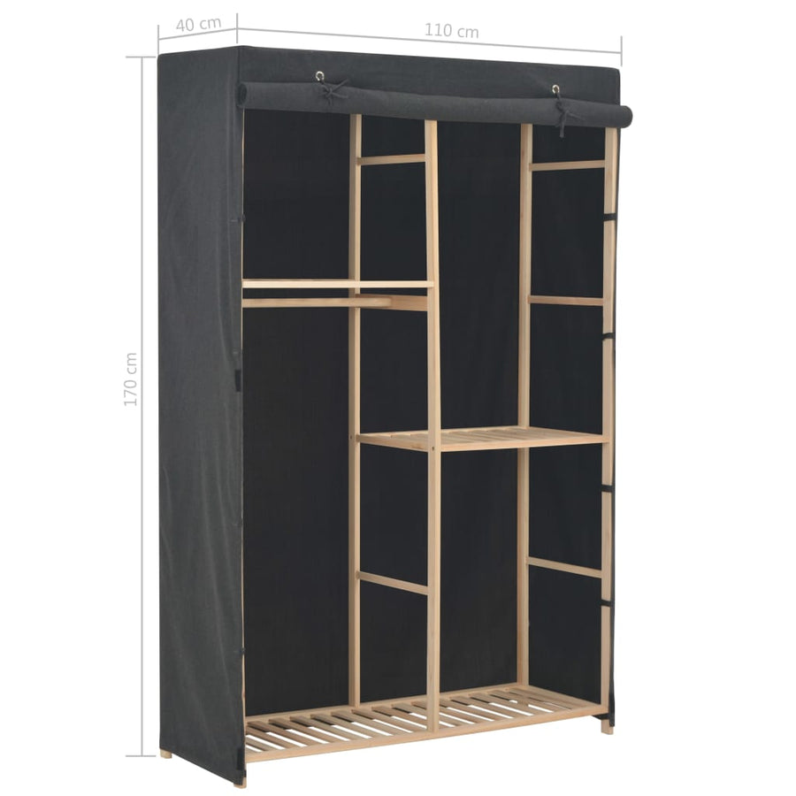 Kledingkast 3-Laags 0X40X70 Cm Stof Grijs