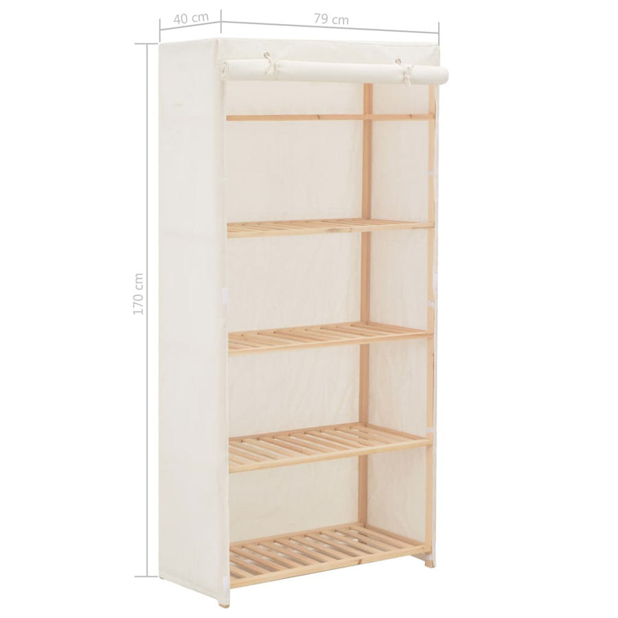 Kledingkast 79X40X170 Cm Stof Wit