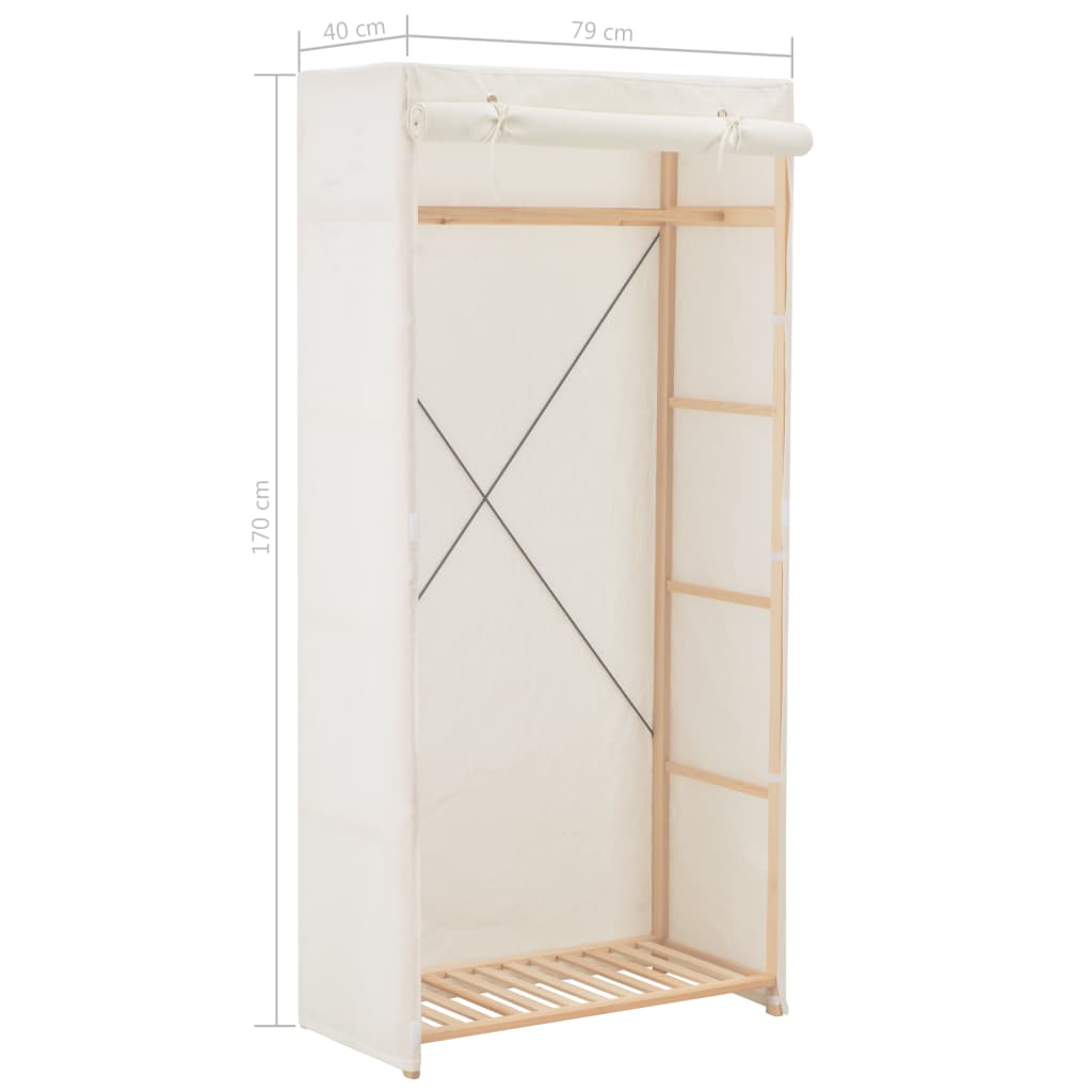 Kledingkast 79X40X70 Cm Stof Wit