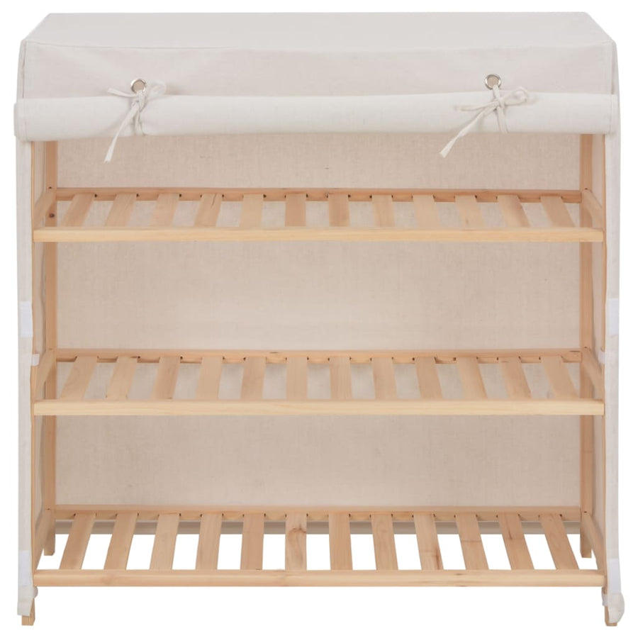 Schoenenkast Met Hoes 79X40X80 Cm Stof Wit