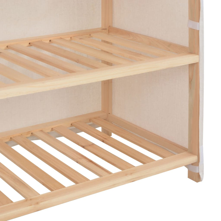 Schoenenkast Met Hoes 79X40X80 Cm Stof Wit