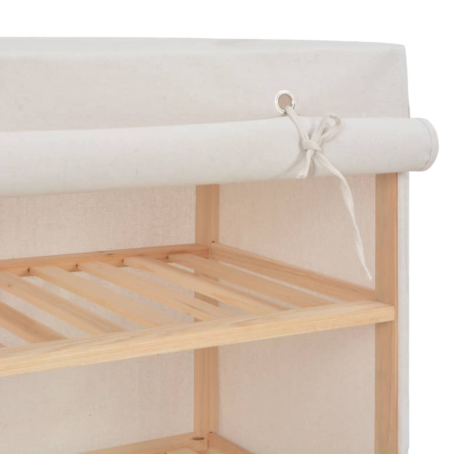 Schoenenkast Met Hoes 79X40X80 Cm Stof Wit