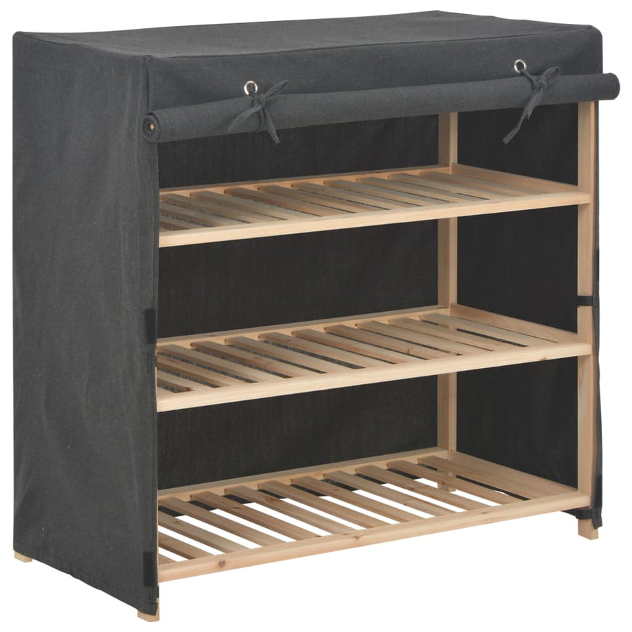 Schoenenkast Met Hoes 79X40X80 Cm Stof Wit