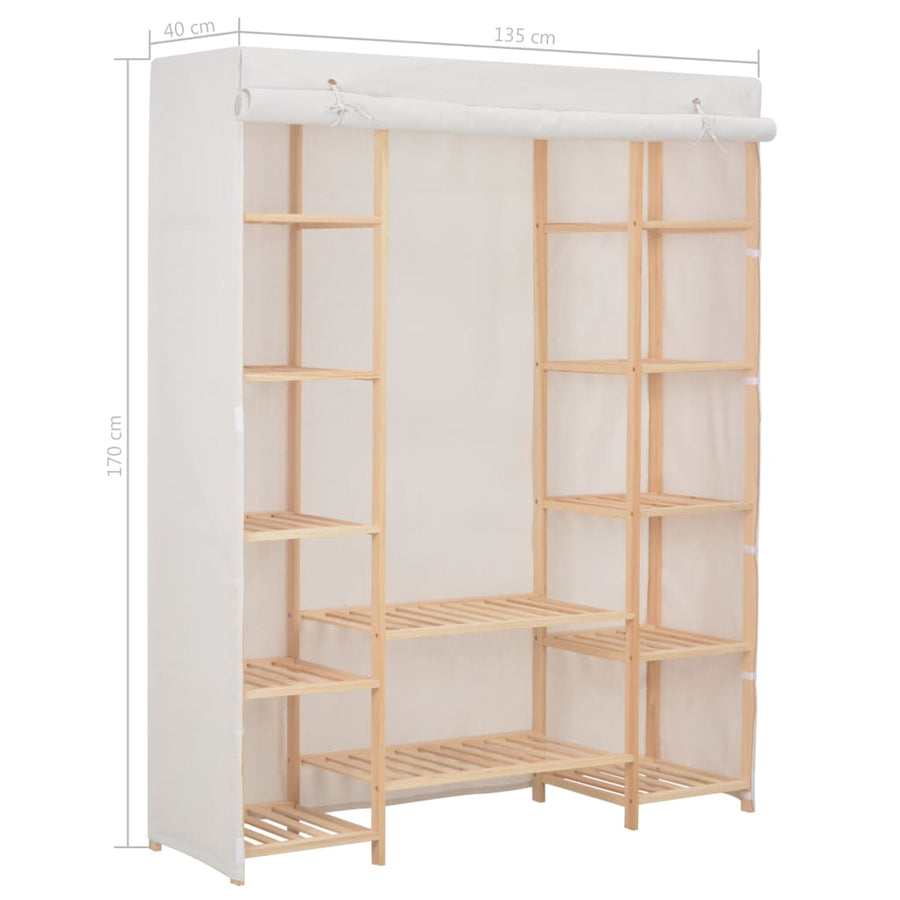 Kledingkast 35X40X70 Cm Stof Wit