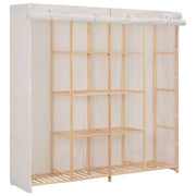 Kledingkast 173x40x170 cm stof wit massief vurenhout