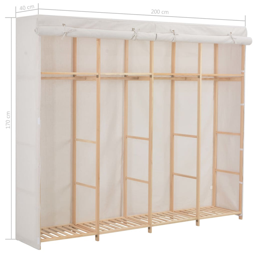 Kledingkast 200X40X70 Cm Stof Wit