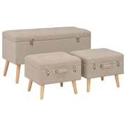 Opbergkrukken set 3 stuks beige