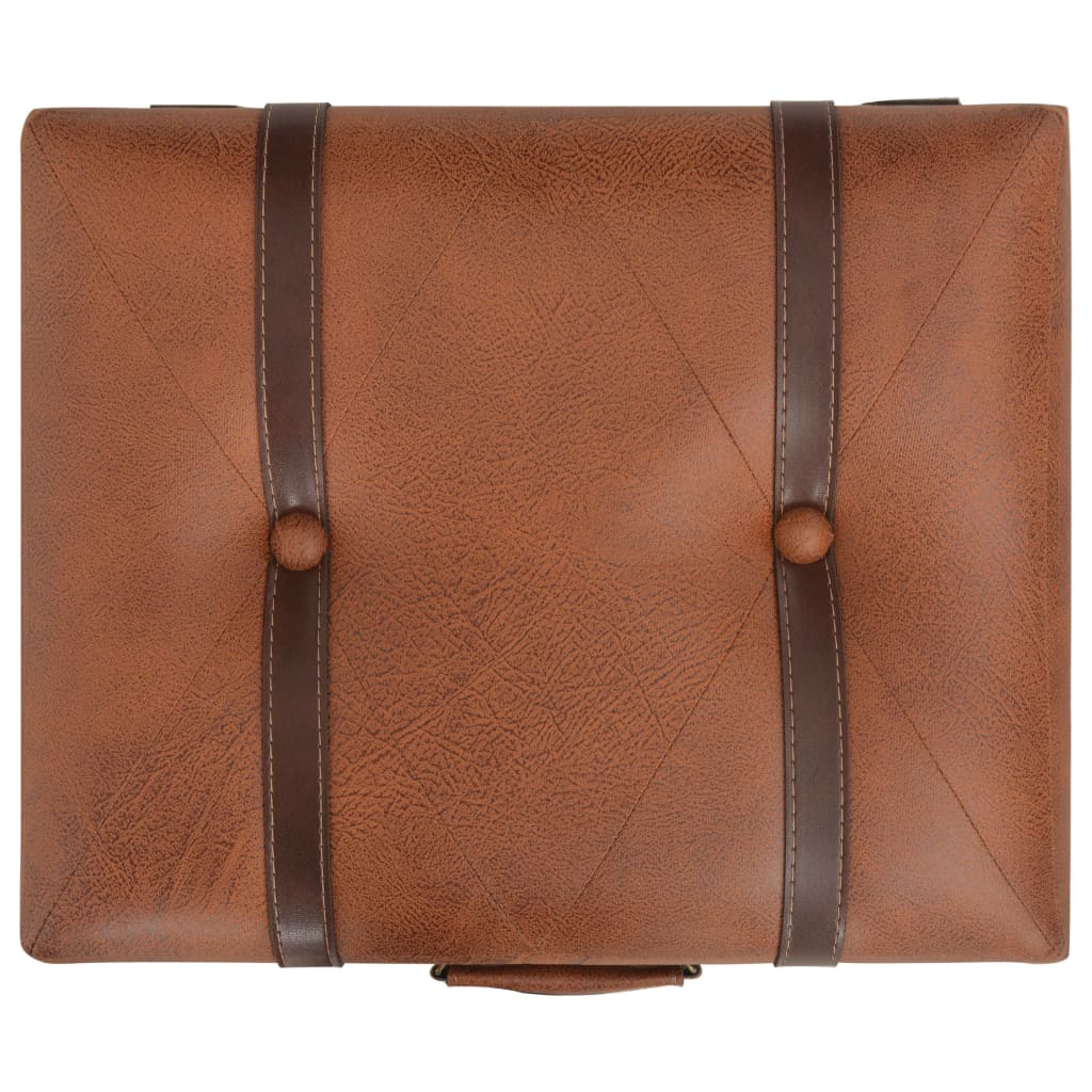 Opbergkruk 40 Cm Kunstleer Tan