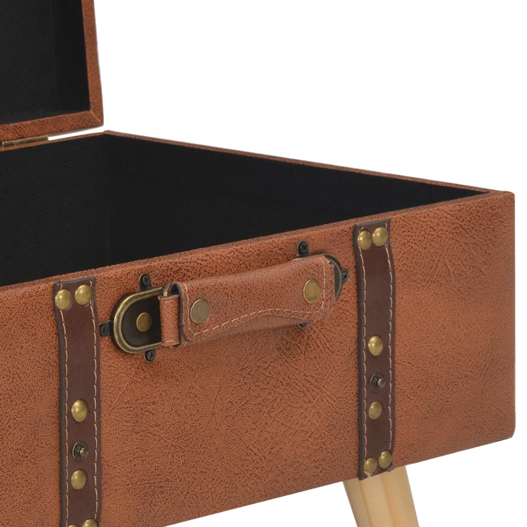 Opbergkruk 40 Cm Kunstleer Tan
