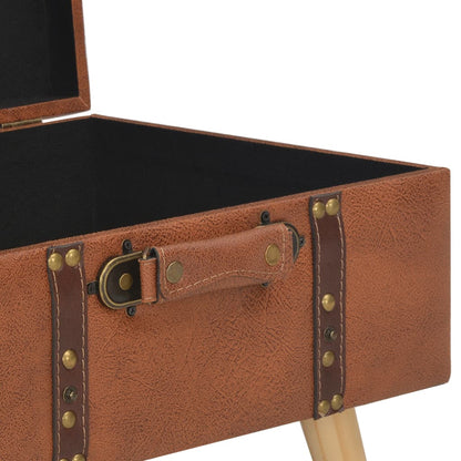 Opbergkruk 40 Cm Kunstleer Tan