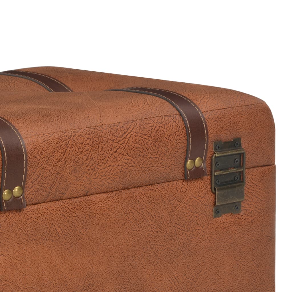 Opbergkruk 40 Cm Kunstleer Tan