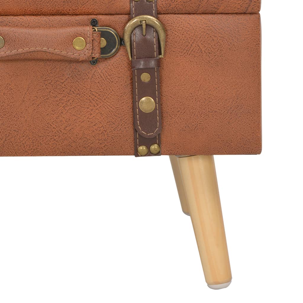 Opbergkruk 40 Cm Kunstleer Tan