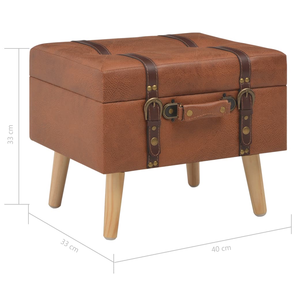 Opbergkruk 40 Cm Kunstleer Tan