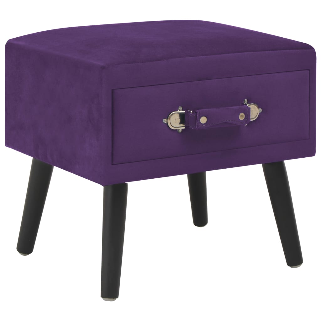 Nachtkastje 40X35X40 Cm Fluweel Donker 1 Paars