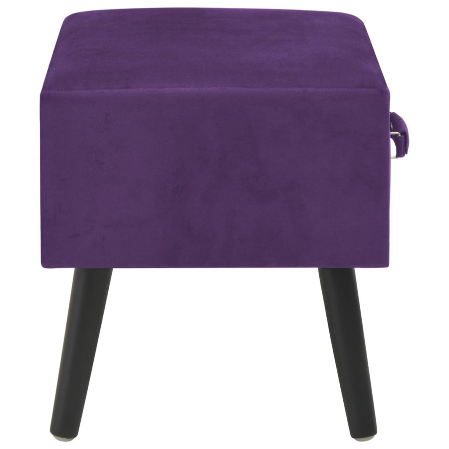 Nachtkastje 40X35X40 Cm Fluweel Donker 1 Paars