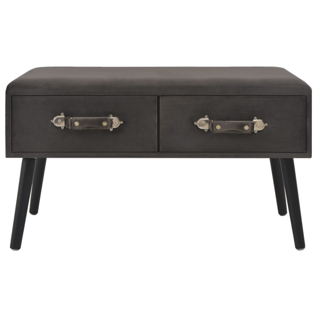 Salontafel 80X40X46 Cm Fluweel Grijs Donkergrijs